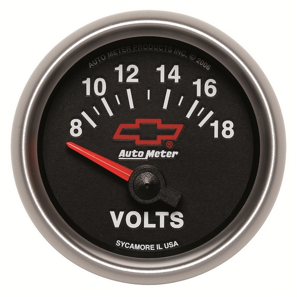 2-1/16" VOLTMETER, 8-18V, GM BLACK